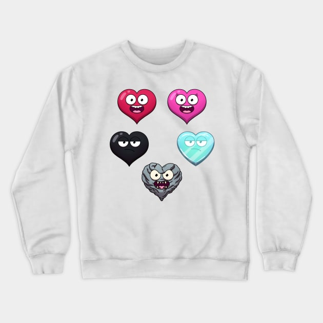 Types Of Hearts Crewneck Sweatshirt by TheMaskedTooner